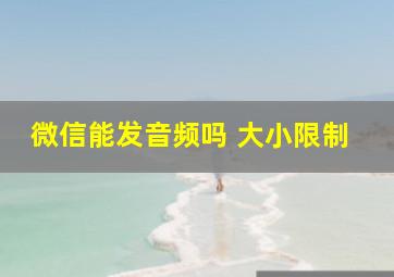 微信能发音频吗 大小限制